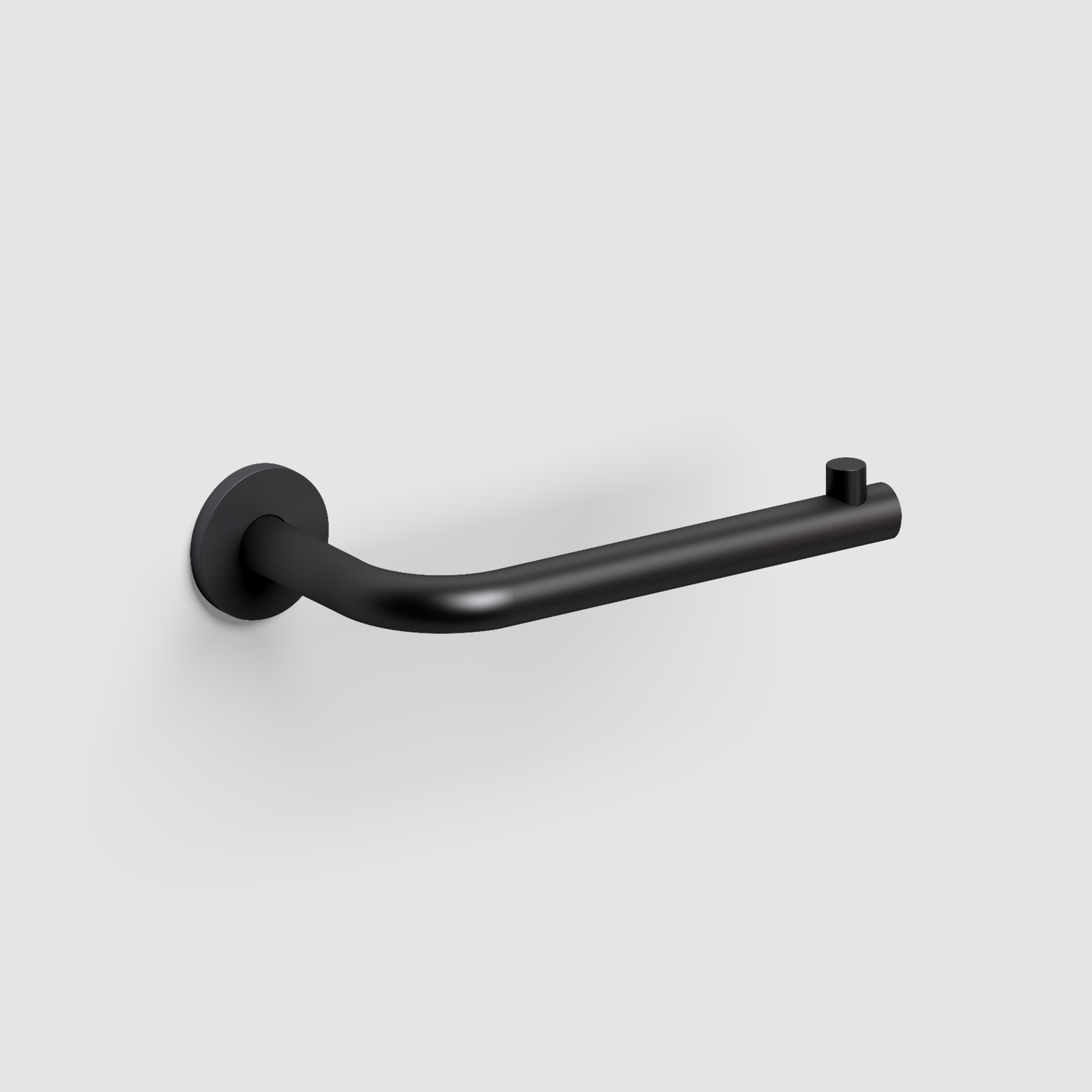 Clou Kaldur toiletrolhouder, L-vorm, zonder klep, mat zwart CL/09.05030.21